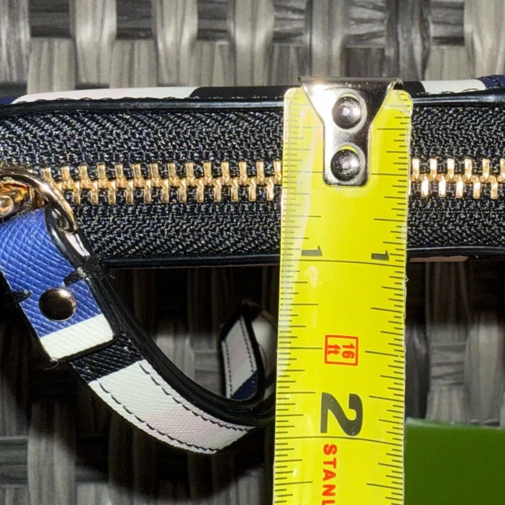 NWOT Kate Spade Striped Zip Around Wristlet Wallet – Navy, Pink, White, Black - Picture 6 of 7